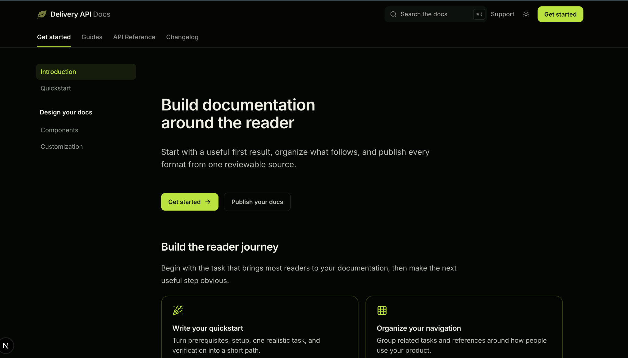The Thally starter docs site running locally at localhost:3040