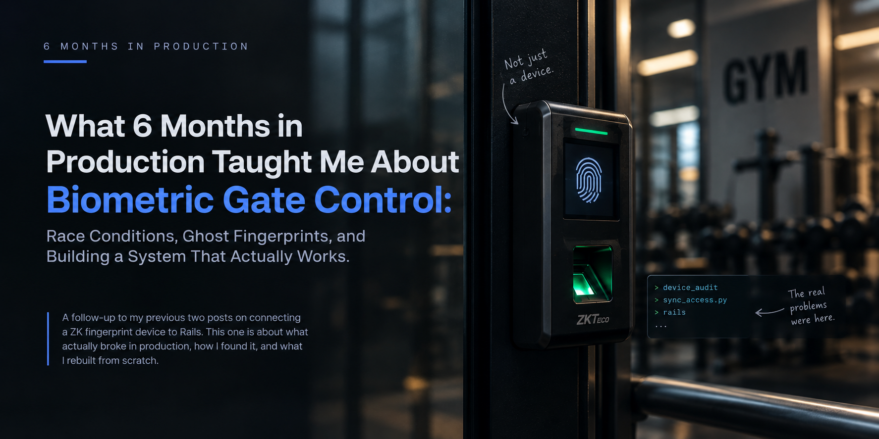 What 6 Months in Production Taught Me About Biometric Gate Control: Race Conditions, Ghost Fingerprints, and Building a System That Actually Works
