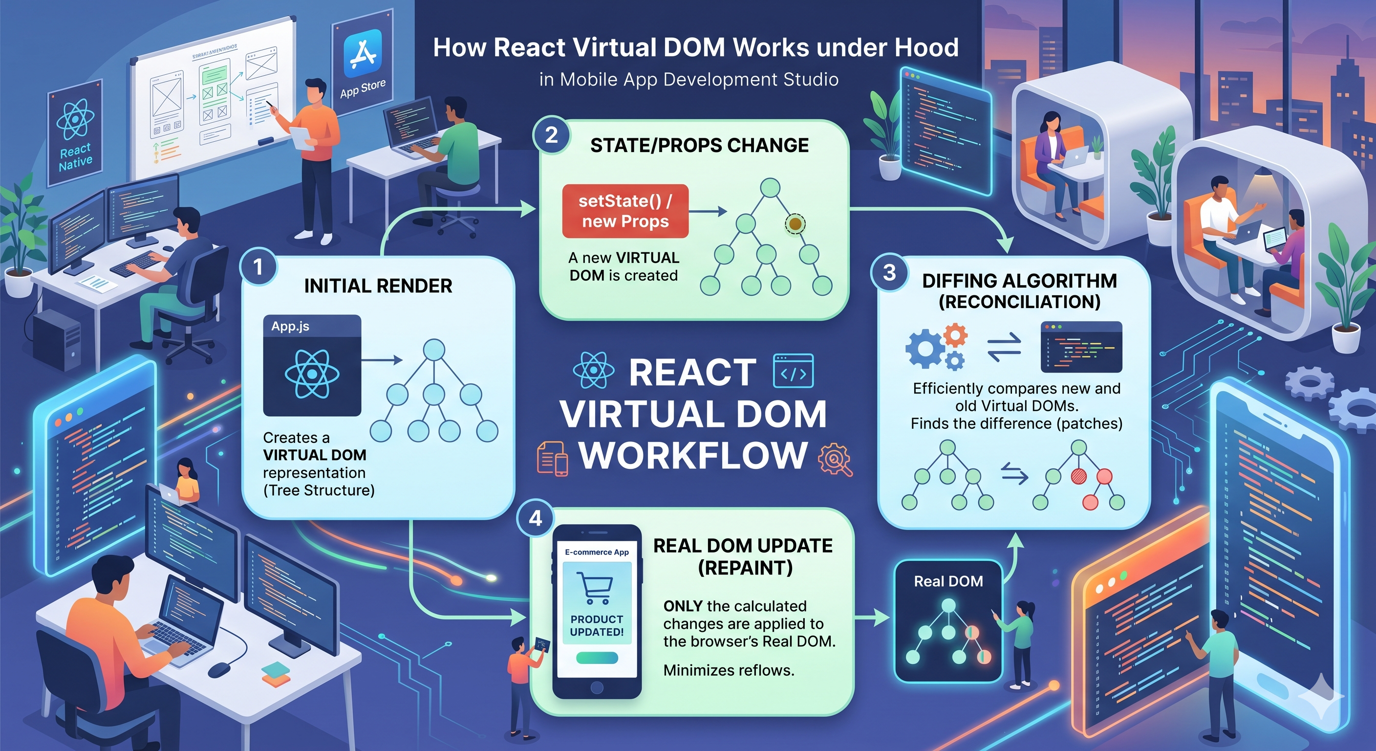 How React Virtual DOM works under the Hood