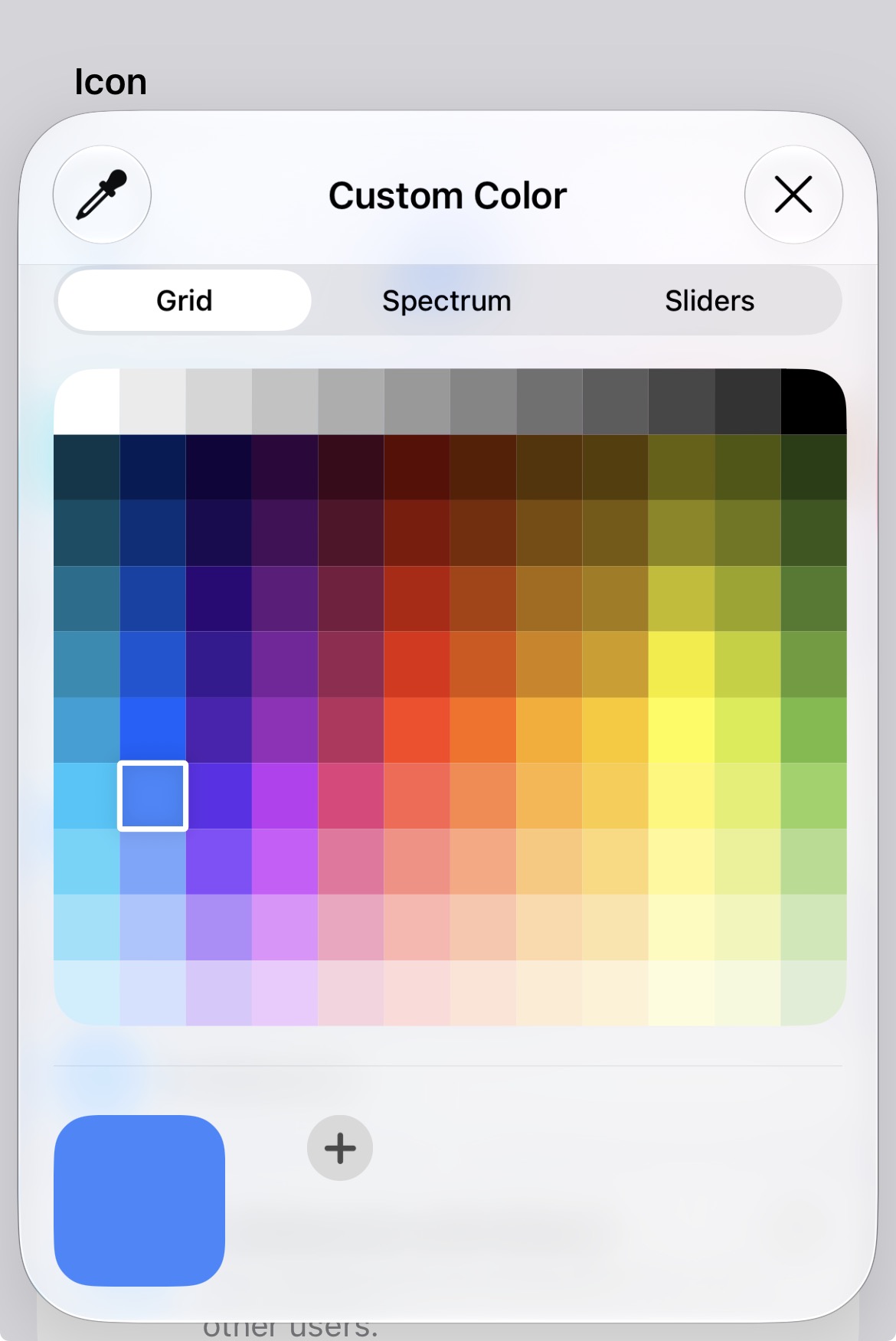 A custom colour picker.
