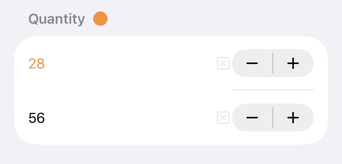Setting a low stock limit in the app.