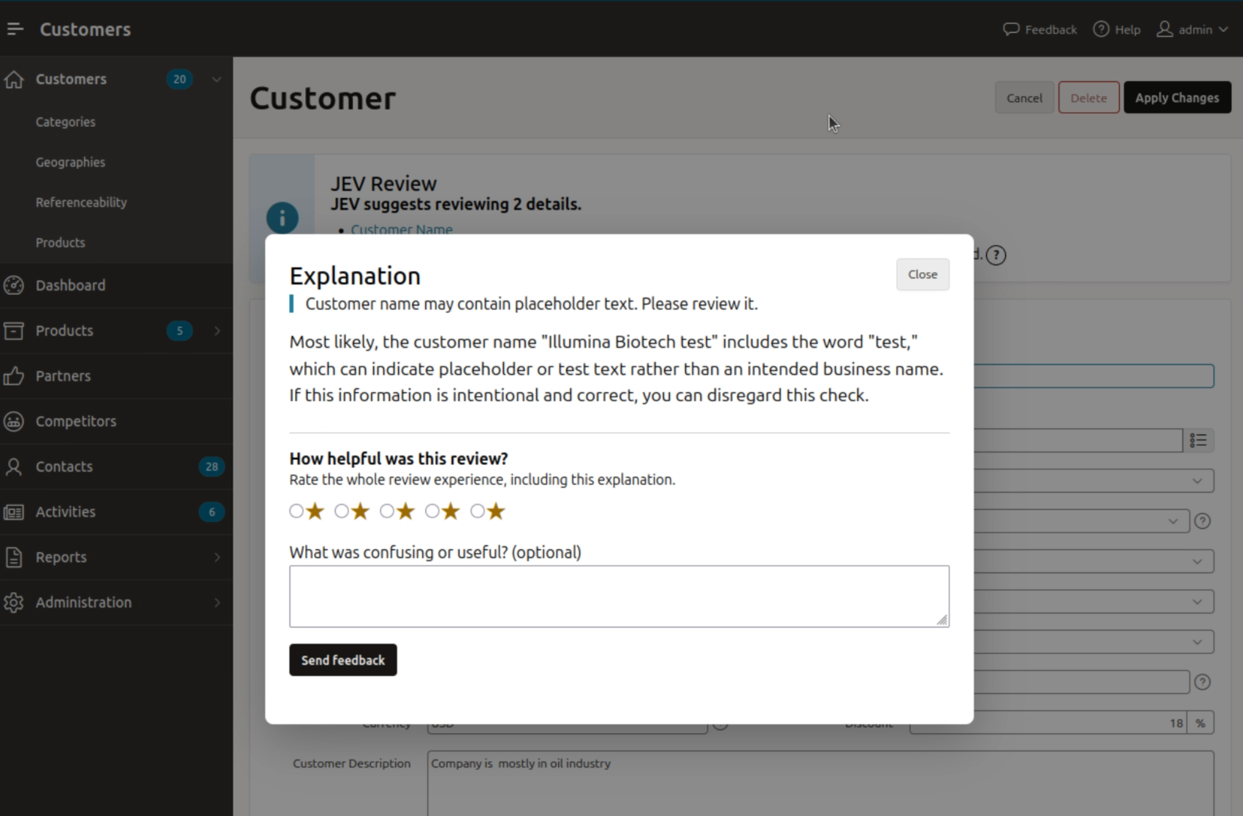 Jev flag explanation and user feedback