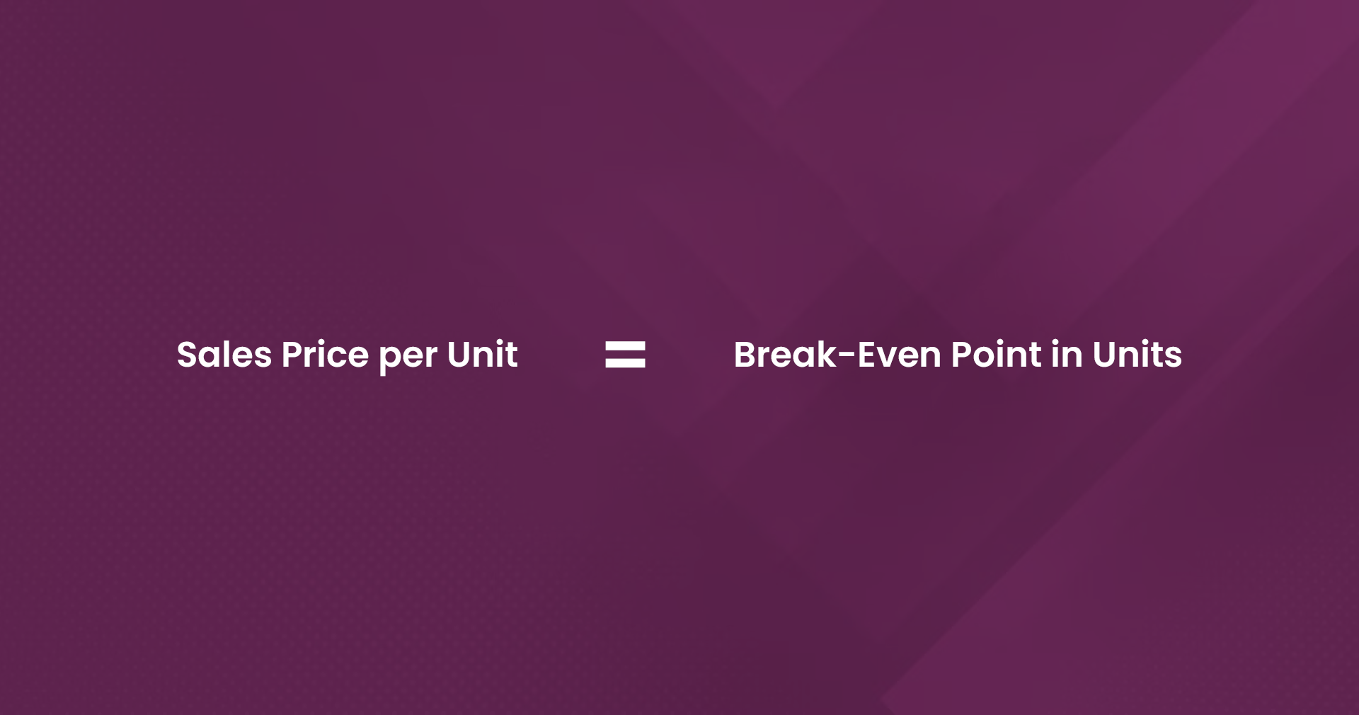 Formula to calculate the sales figure required to reach the break-even point