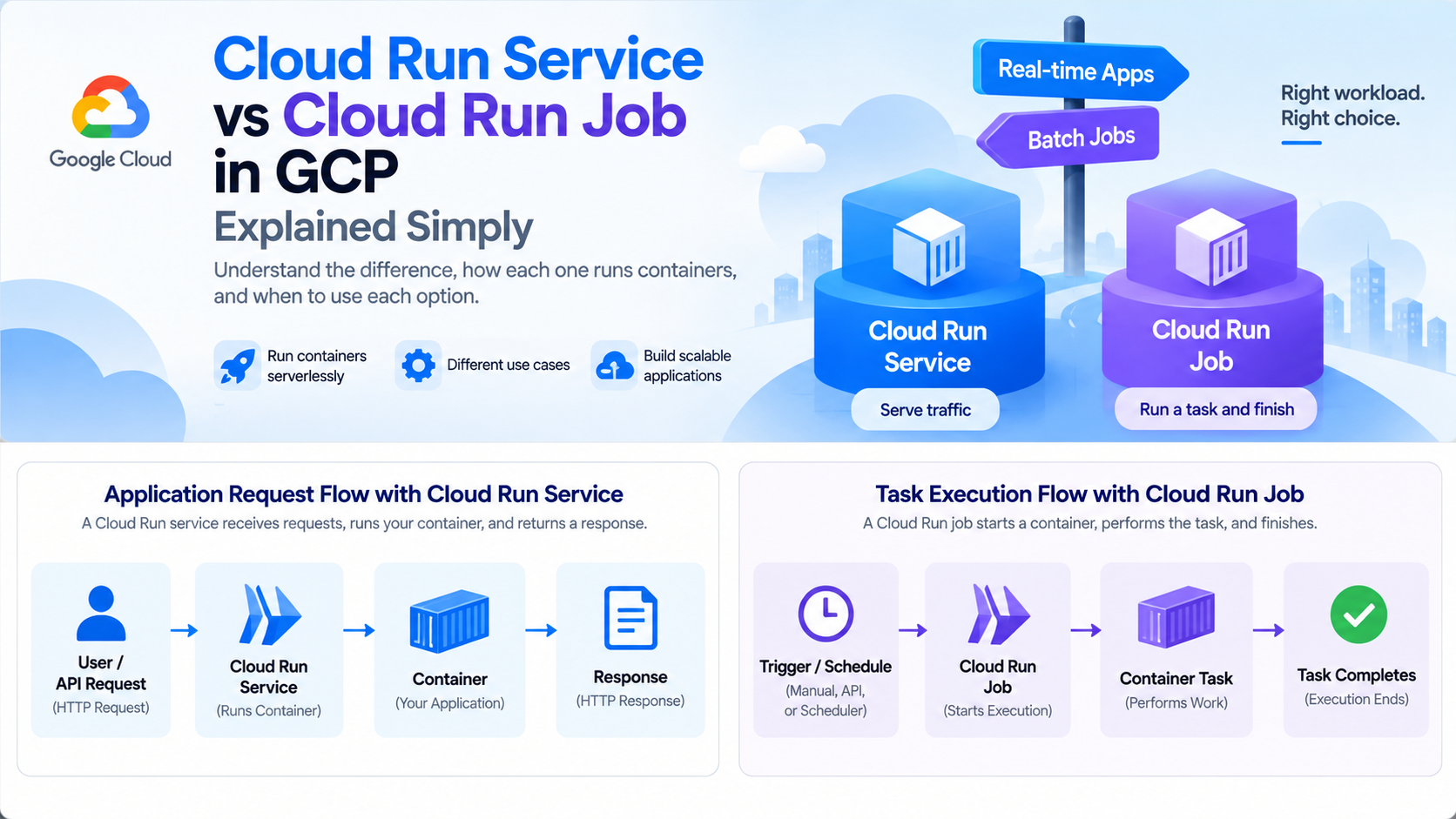 Cloud Run Service vs Cloud Run Job in GCP