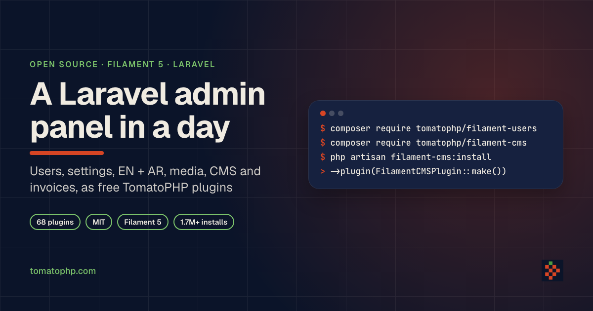Ship a Laravel Admin Panel in a Day with Filament 5 and TomatoPHP