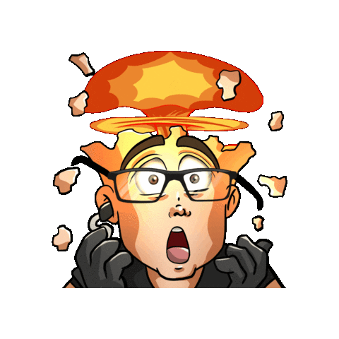 Nerd with exploding brain GIF