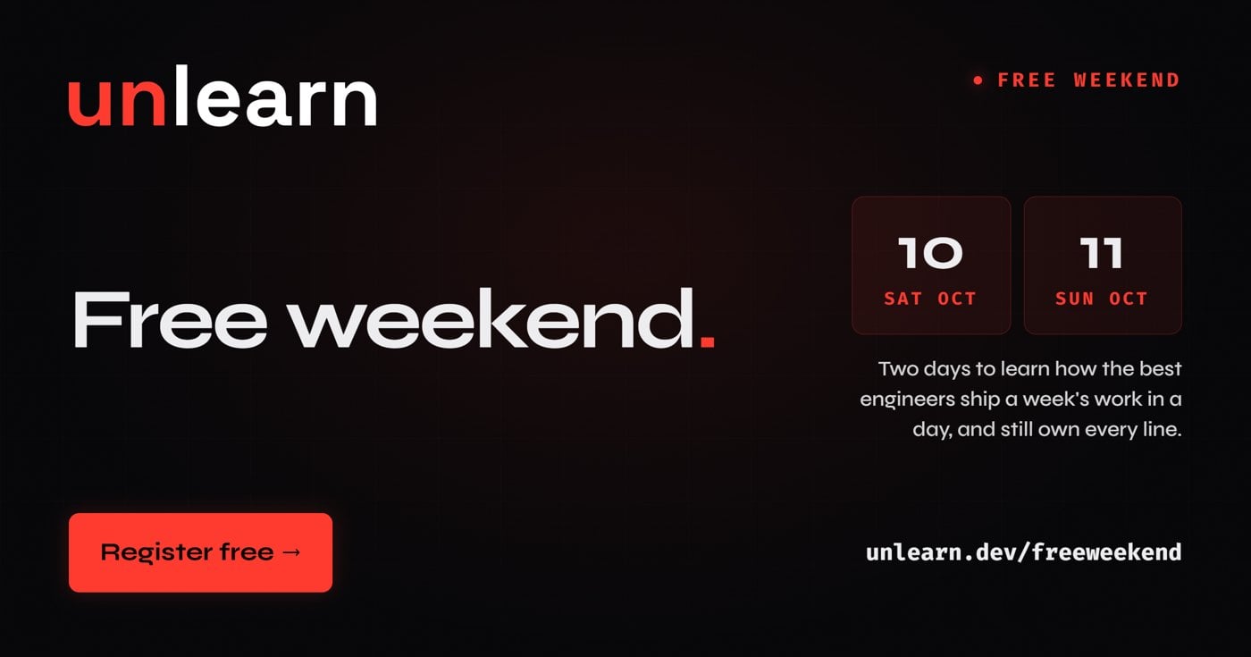 Unlearn is free on October 10 + 11