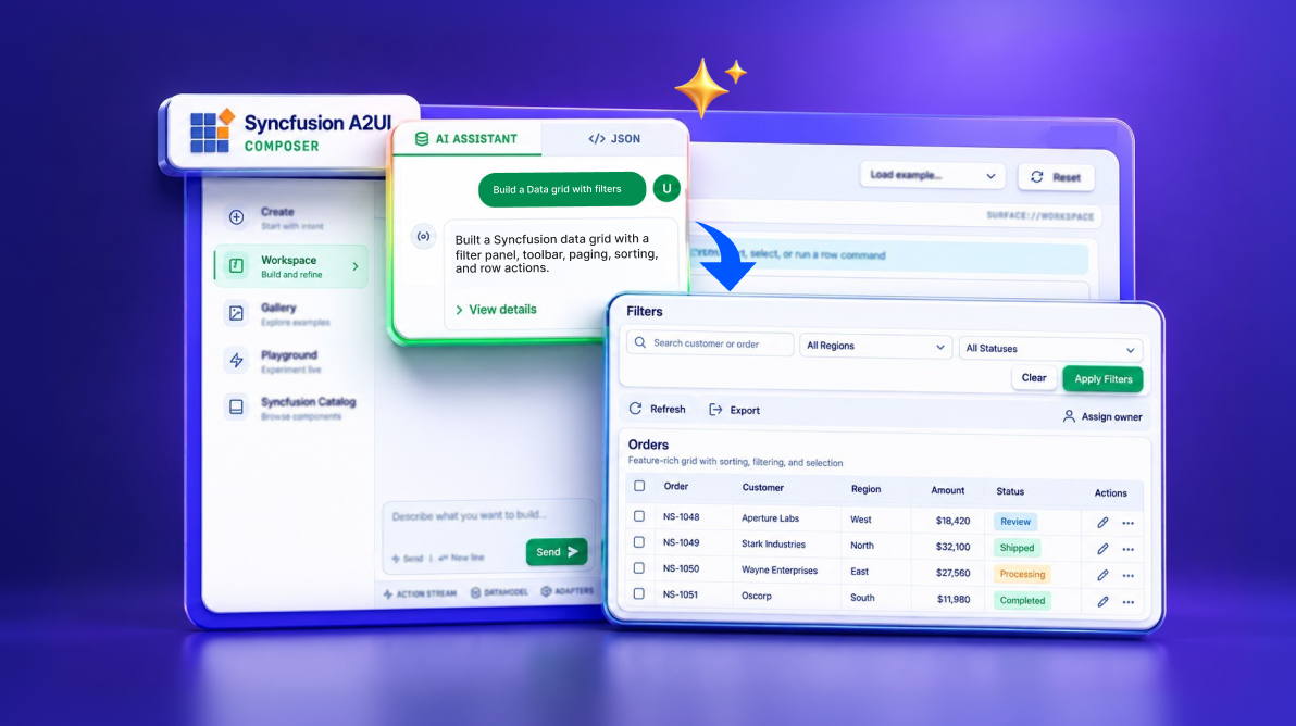 Build Agent-Driven UI Designs Faster Using Syncfusion A2UI Composer