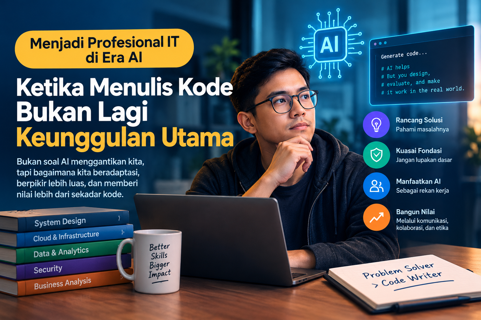 Menjadi Profesional IT di Era AI: Ketika Menulis Kode Bukan Lagi Keunggulan Utama