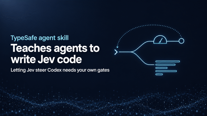 The TypeSafe Agent Skill Teaches Agents to Write Jev Code. Letting Jev Steer Codex Takes Your Own Rules