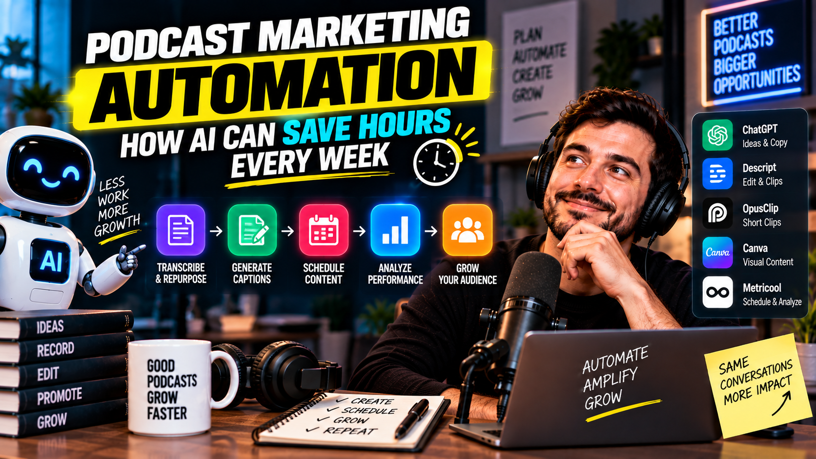 Podcast Marketing Automation: How AI Can Save Hour Every Week