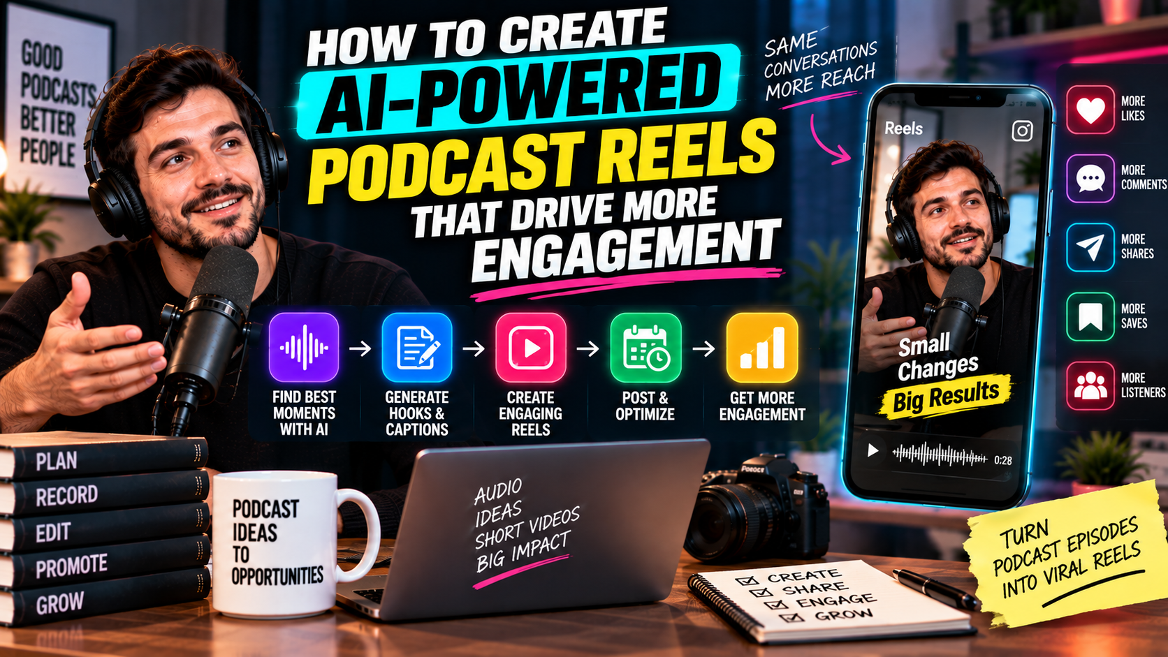 How to Create AI Powered Podcast Reel That Drive More Engagement