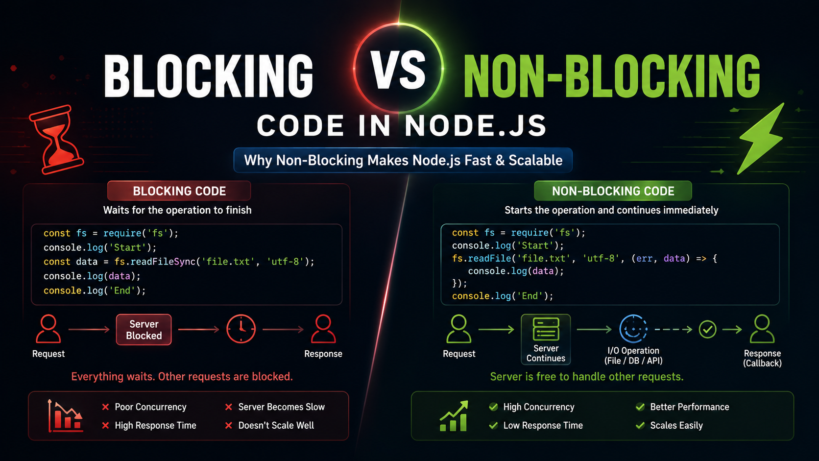 Blocking vs Non-Blocking Code in Node.js