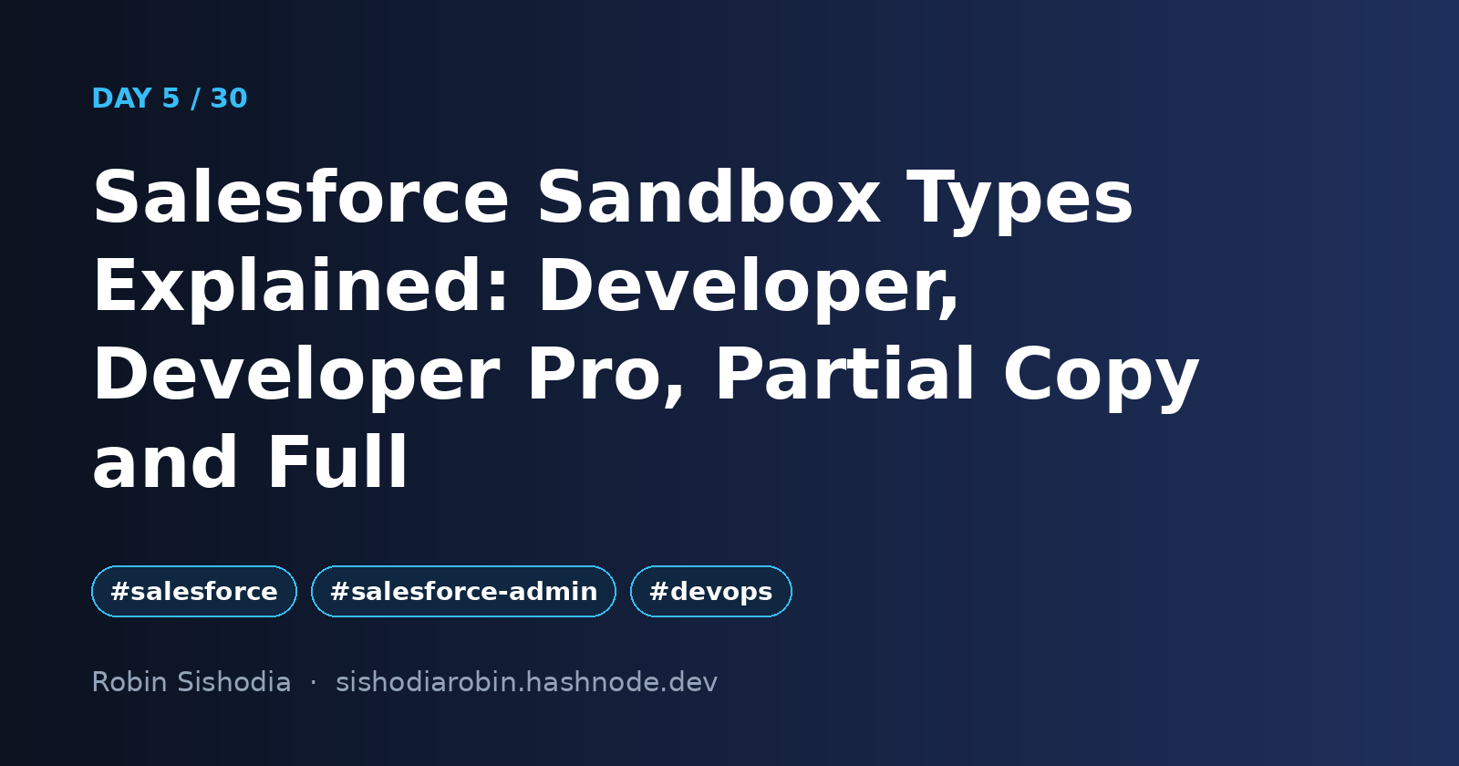 Salesforce Sandbox Types Explained: Developer, Developer Pro, Partial Copy and Full