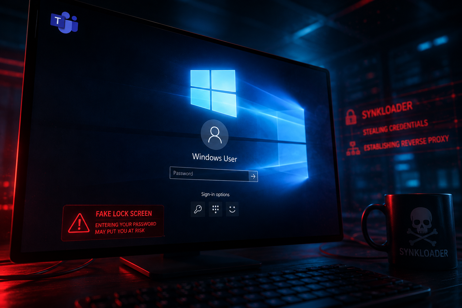 SynkLoader: Malware mới phát tán qua Teams phishing bằng fake lock screen