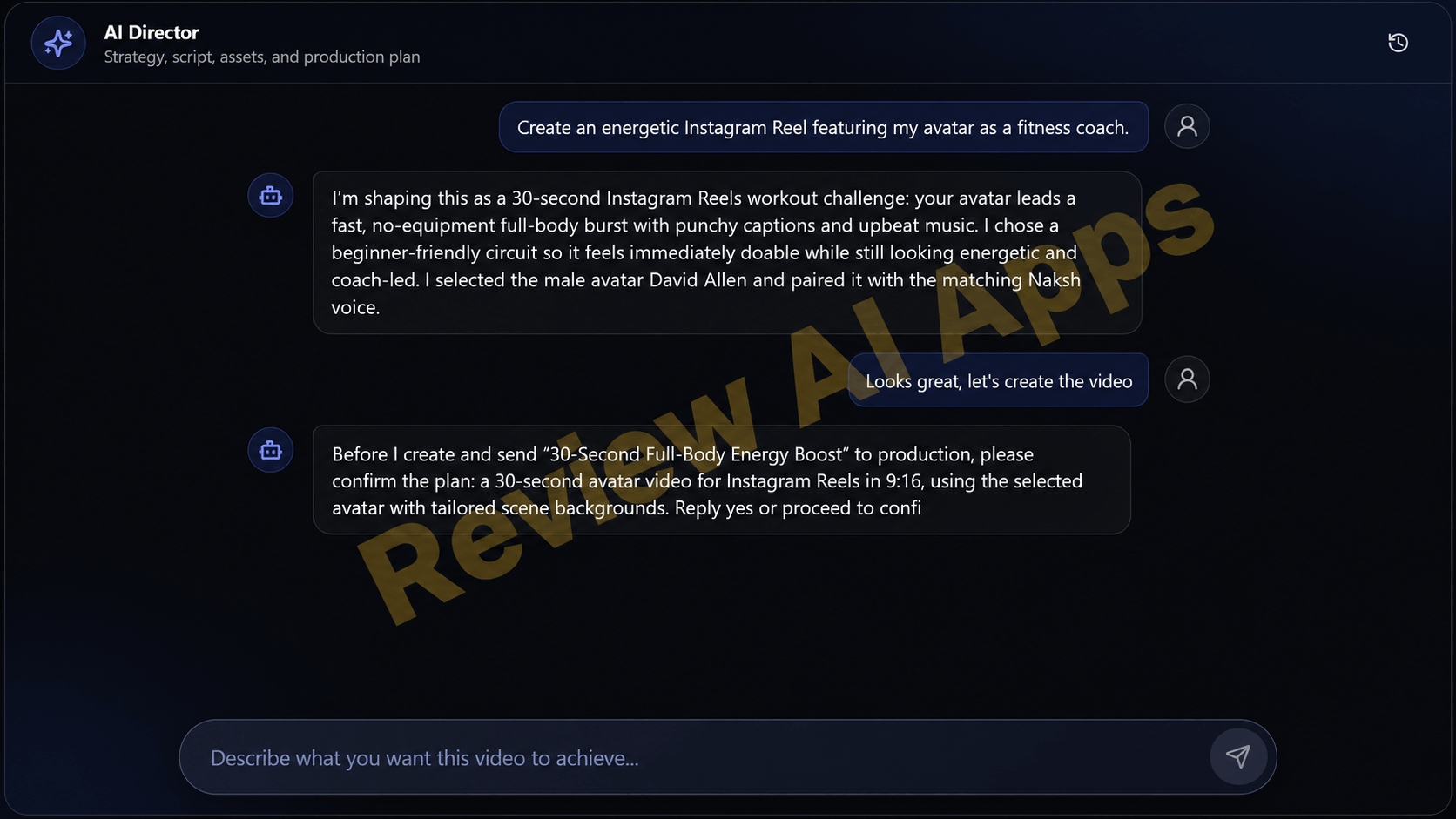 Director AI Review- Chat Screen