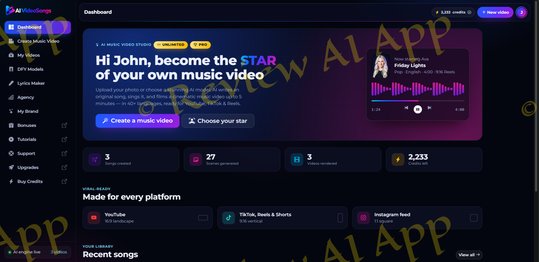 AI VideoSongs Review - Inside the Member's Area