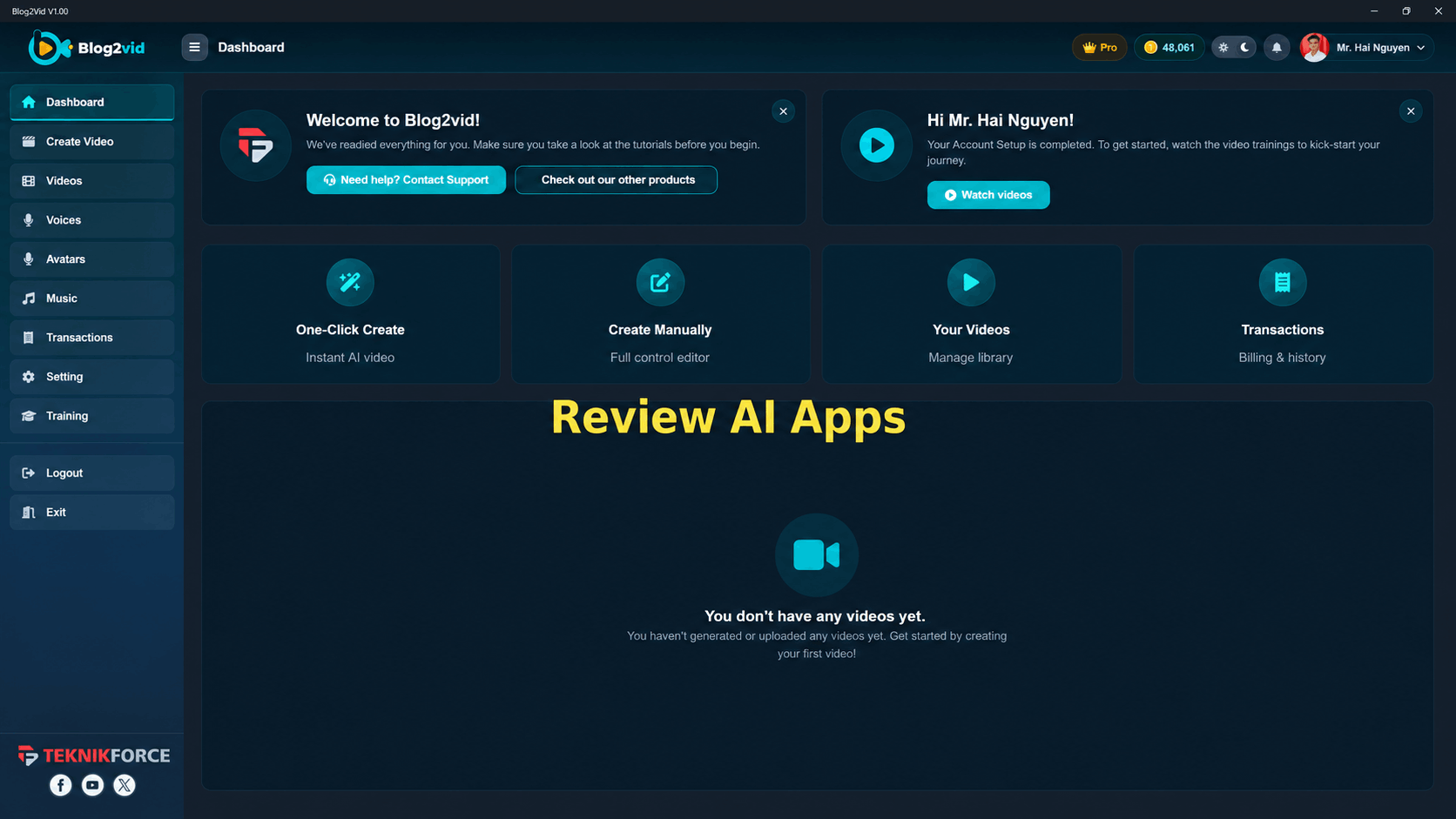 Blog2Vid Review - Inside The Member's Area