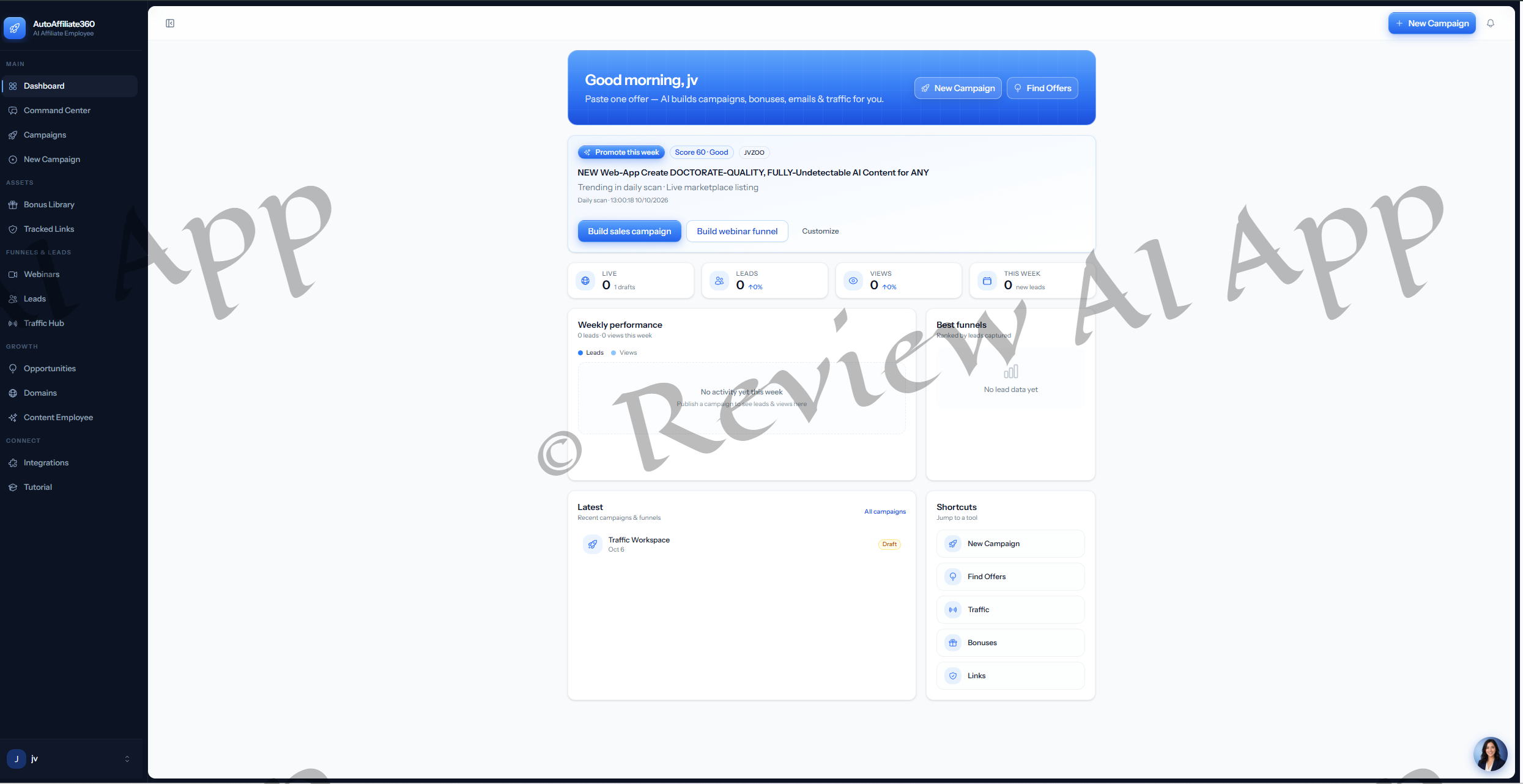AutoAffiliate360 Review - Inside the Member's Area