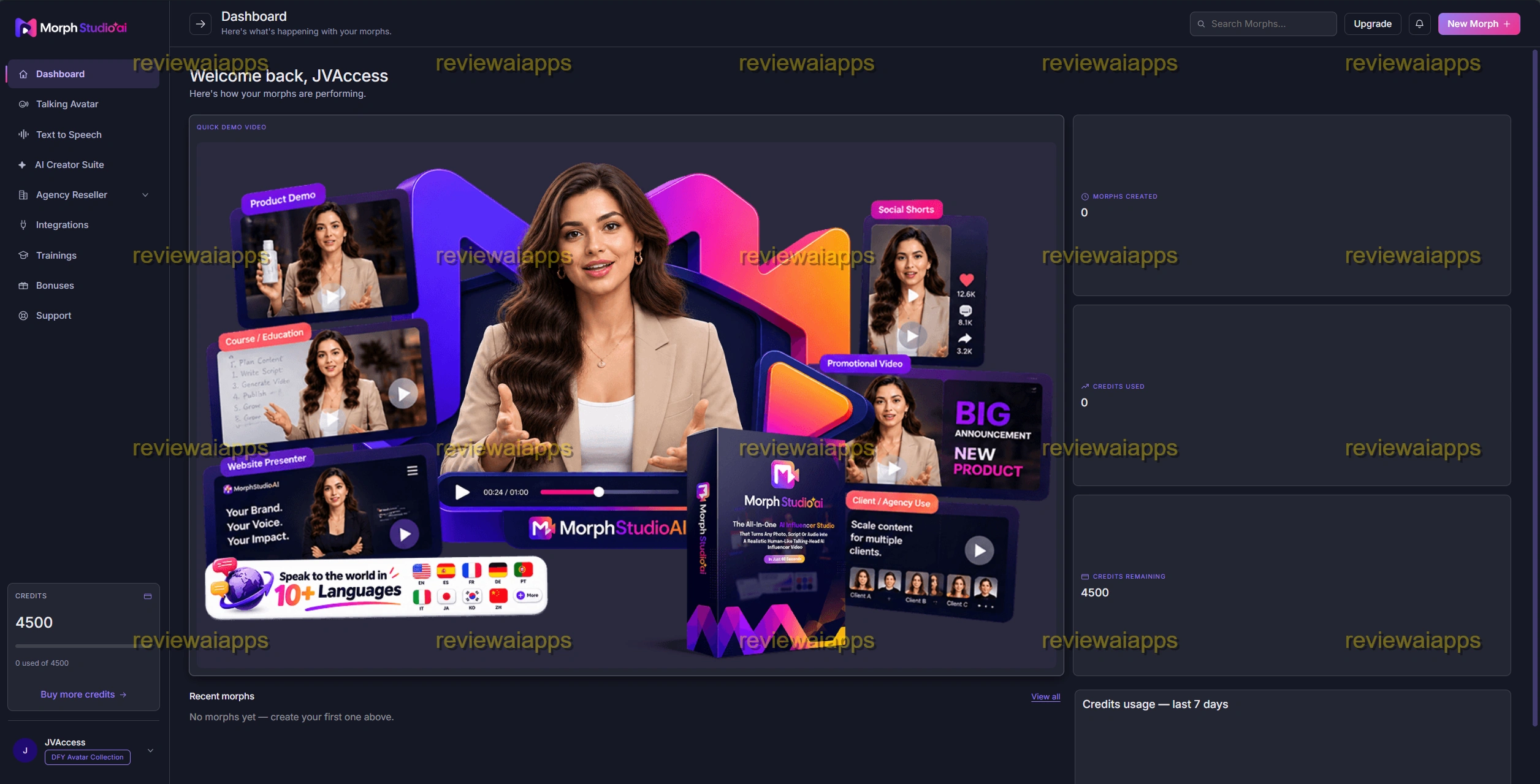 MorphStudio AI Review - Inside the Member's Area