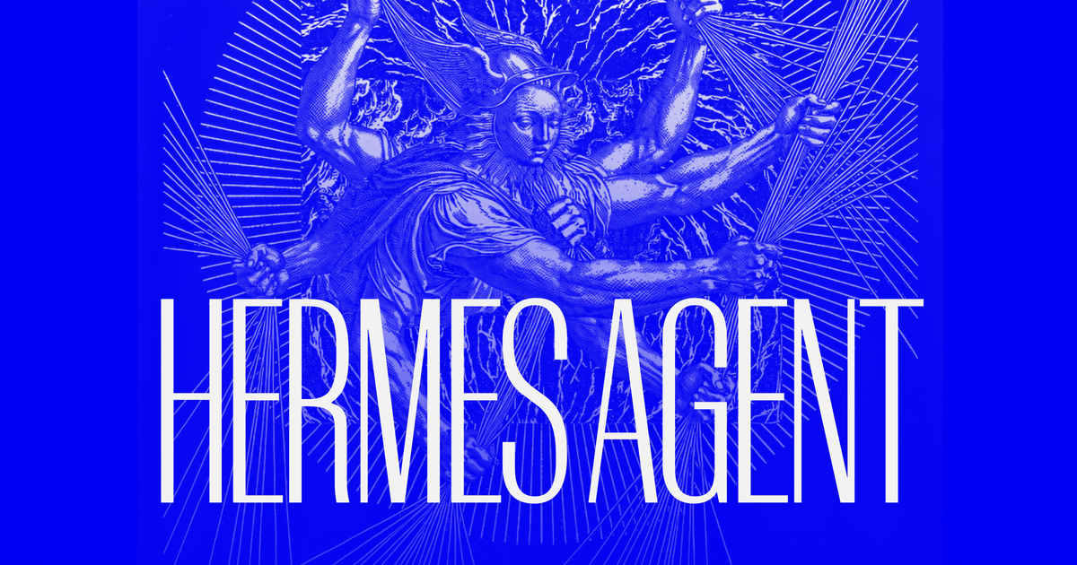 Hermes Agent by Nous Research: the project's share image, a blue engraved-style figure of Hermes above the words "HERMES AGENT". Image: Nous Research.