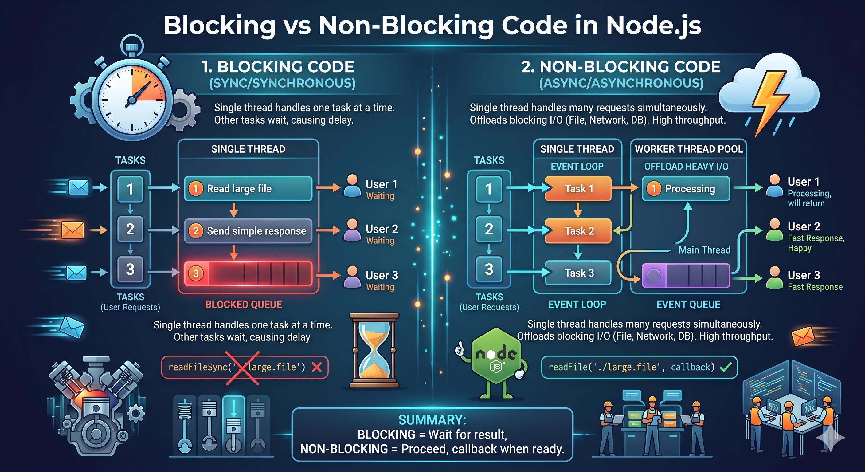 Discussion on "Blocking vs Non-Blocking Code in Node.js" | Hashnode