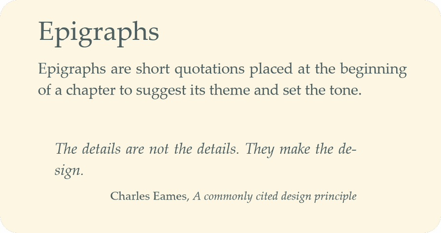 Tufte-Python: epigraph example screenshot.