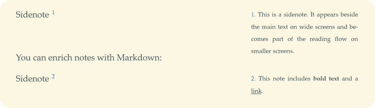 Tufte-Python: sidenote example screenshot.