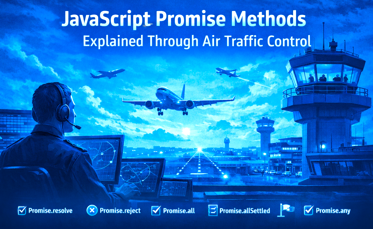 JavaScript Promise Methods Explained Through Air Traffic Control