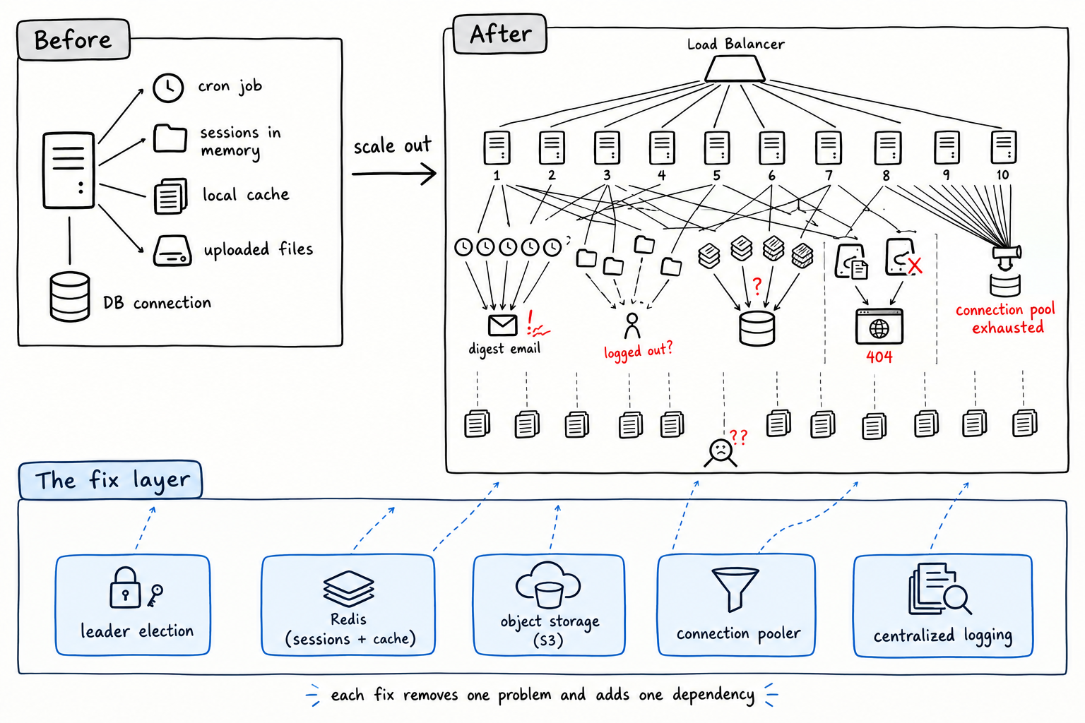 The Hidden Cost of Horizontal Scaling: Duplicate Work, Stale State, and Noisy Failures