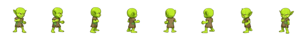 Goblin attack, eight directions.