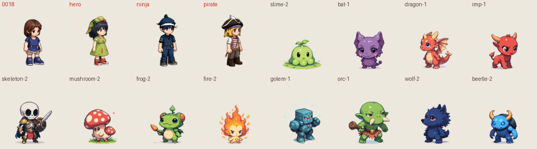 Shortlist next to Sprute characters