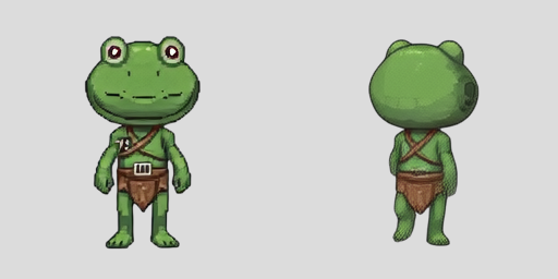 Frog-folk south cell: turntable (left) and run (right).