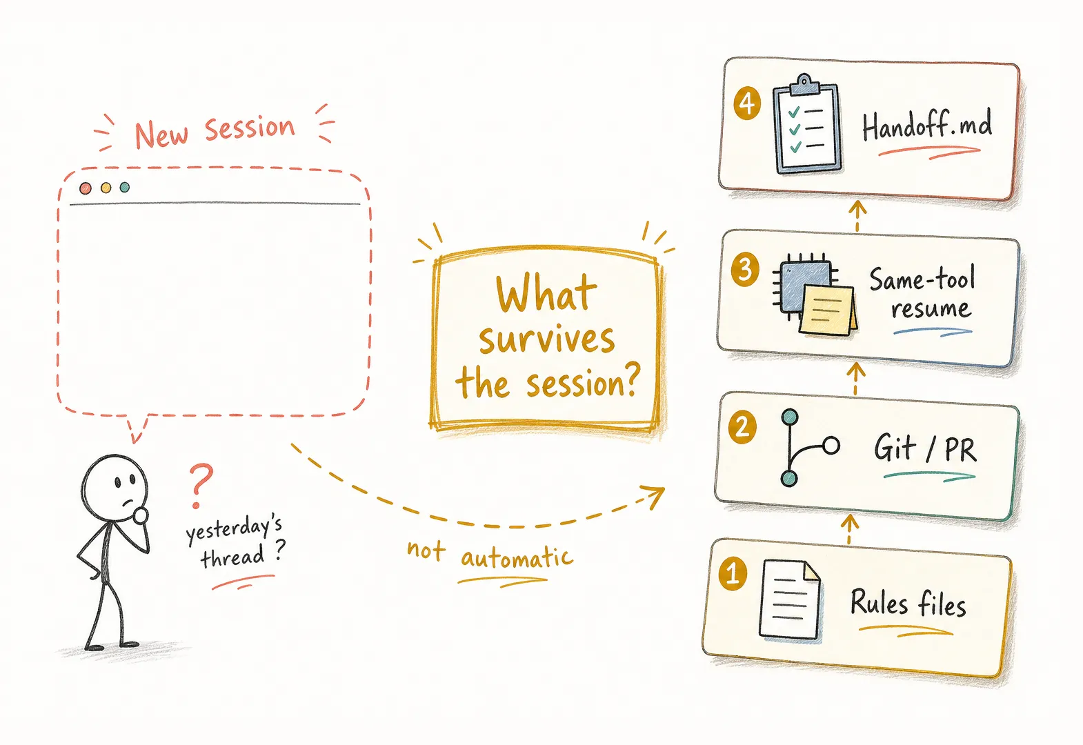 A Practical Handoff System for Coding-Agent Session Continuity