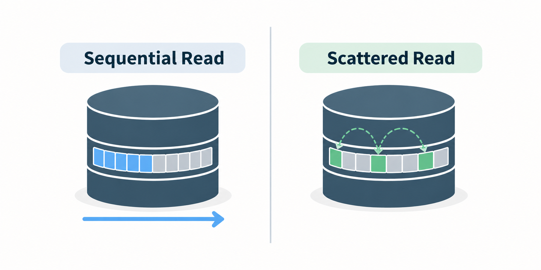 scattered vs sequential