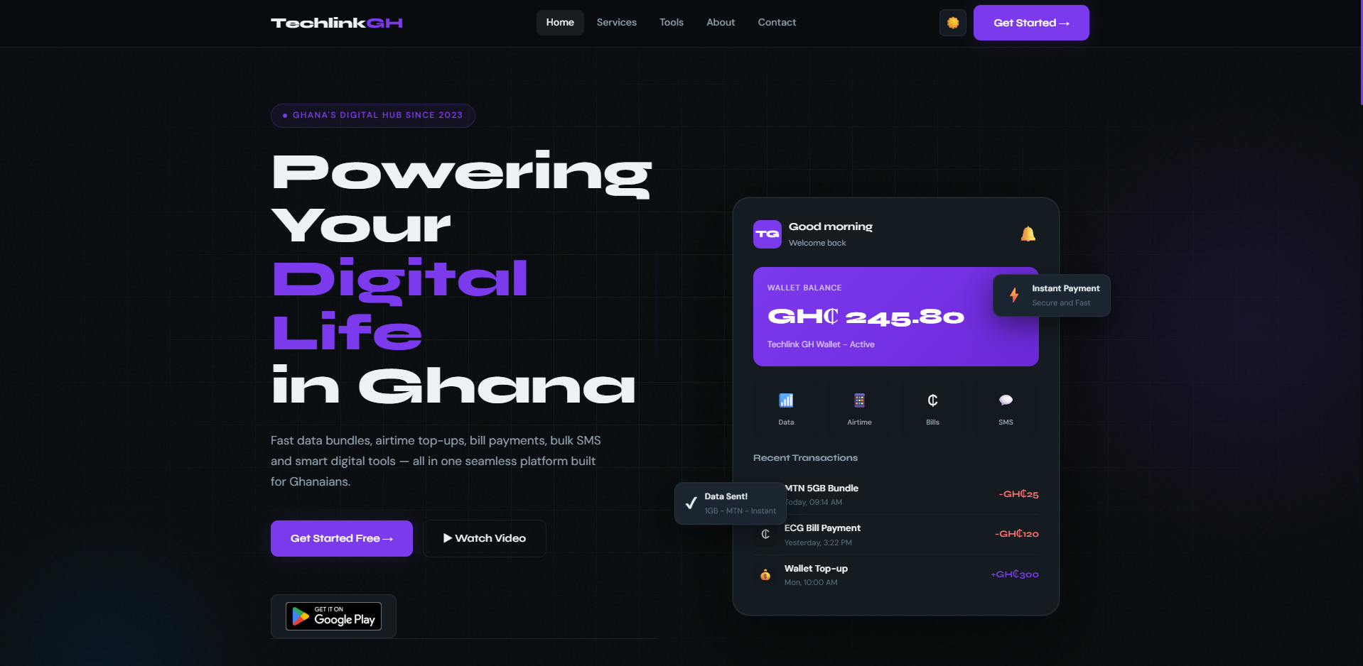 Buy Airtime, Data and Send Bulk SMS Easily with Techlink Ghana