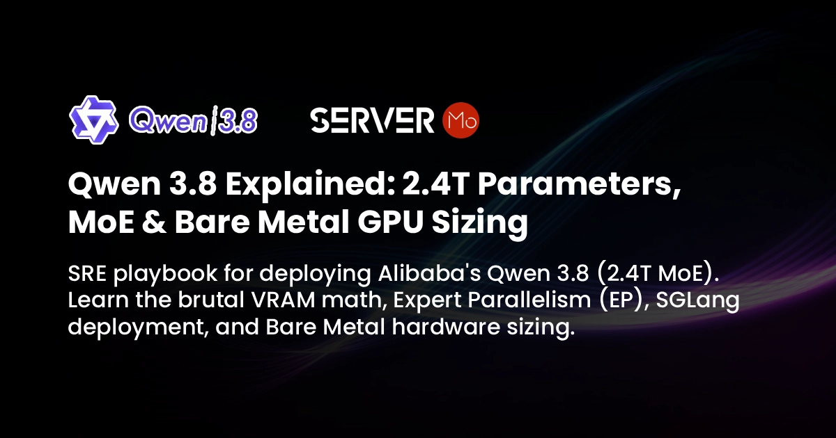 Qwen 3.8 Architecture & VRAM Sizing: 2.4T MoE, 1M Context & Bare-Metal GPU Inference