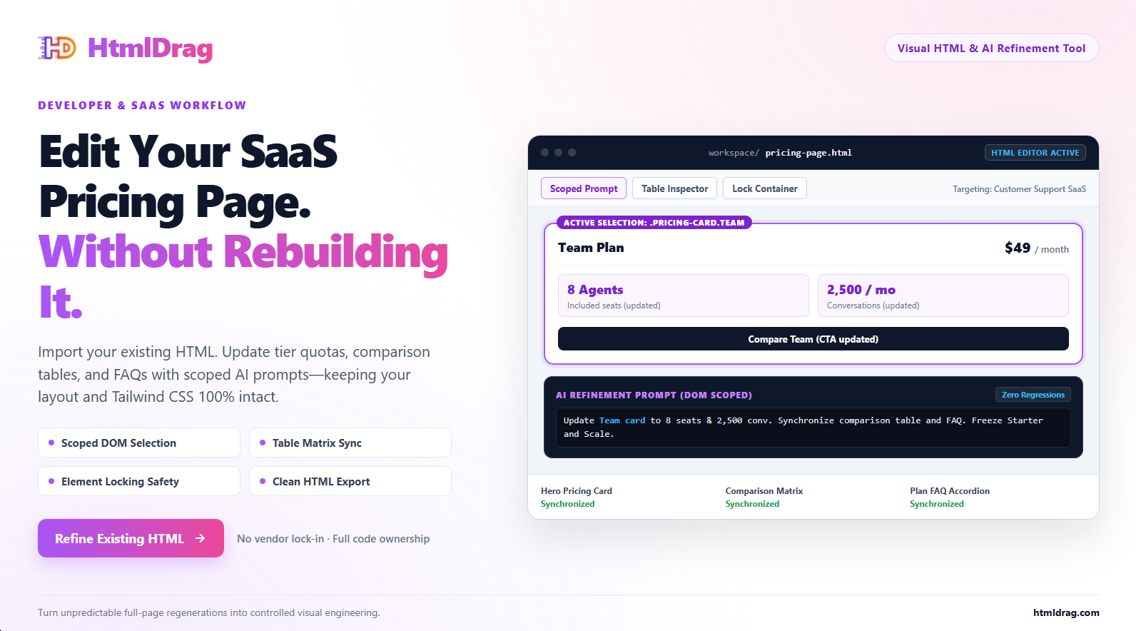 How to Update an AI-Generated Pricing Page Without Rebuilding It