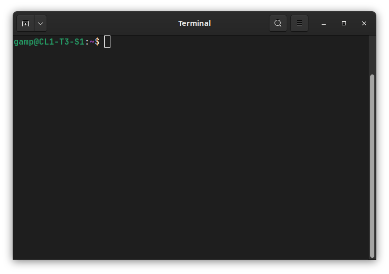 an Ubuntu terminal running bash with the cursor in front of the prompt
