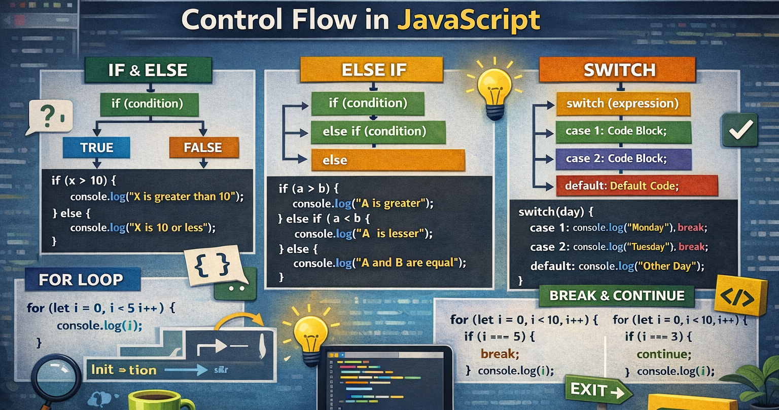 Control Flow in JavaScript: If, Else, and Switch Explained