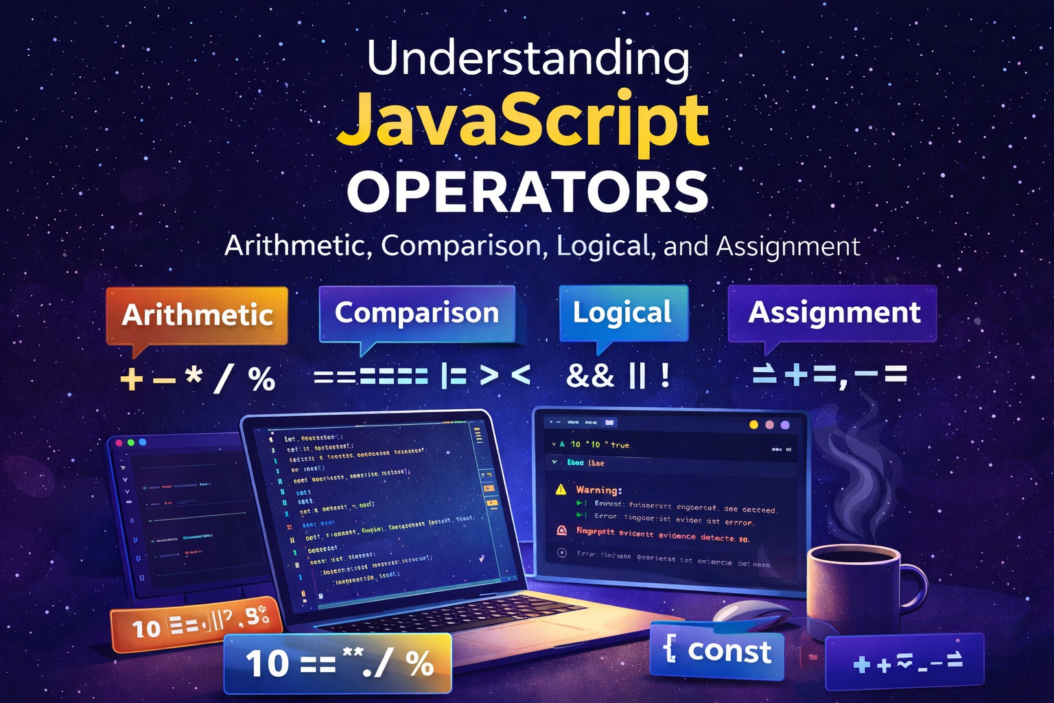 JavaScript Operators Explained with Practical Examples and Output