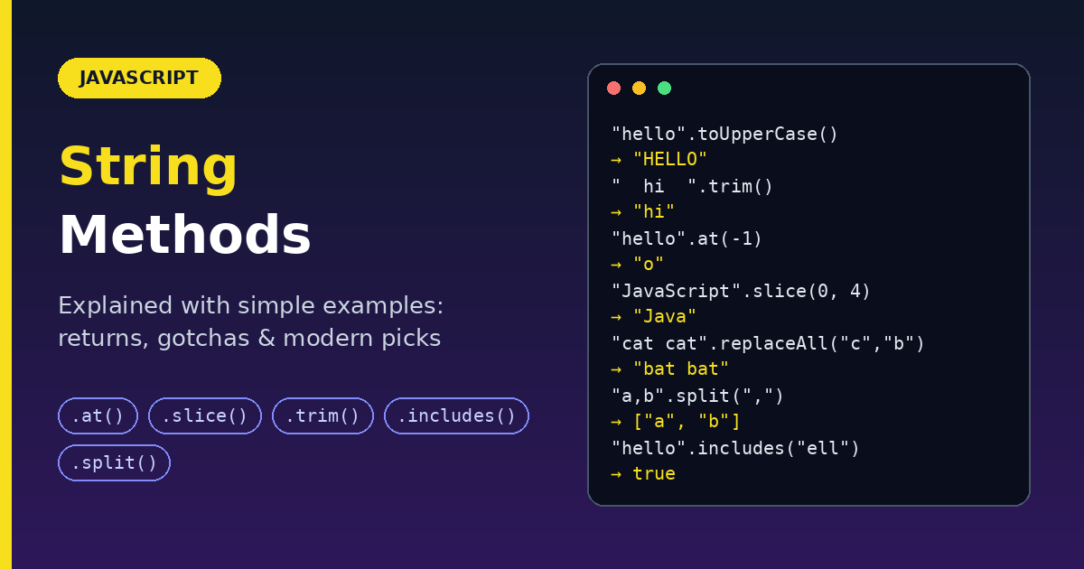 JavaScript String Methods & Properties: A Simple, Complete Guide