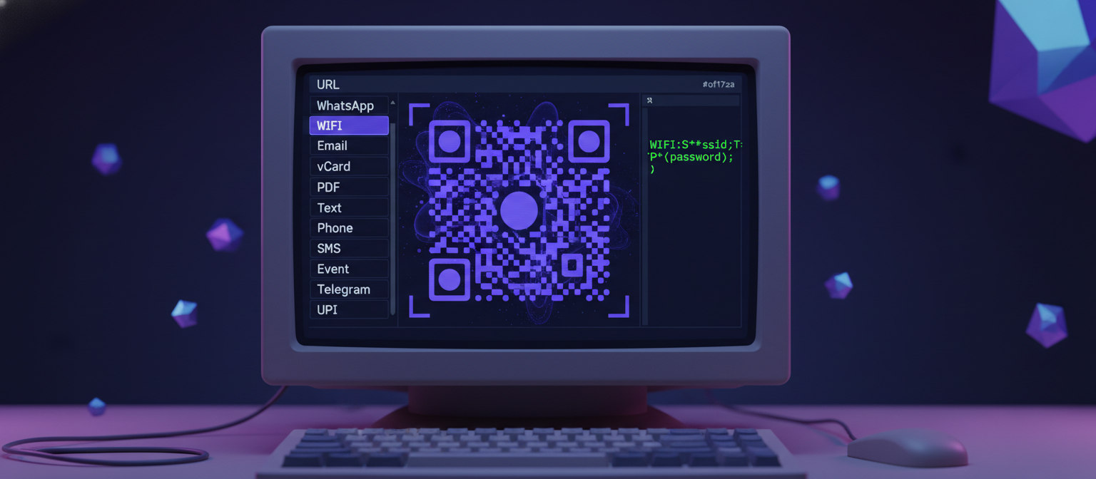 Building a QR Code Generator with 14 Content Types in Next.js — WiFi, vCard, URL, and Event QR Codes