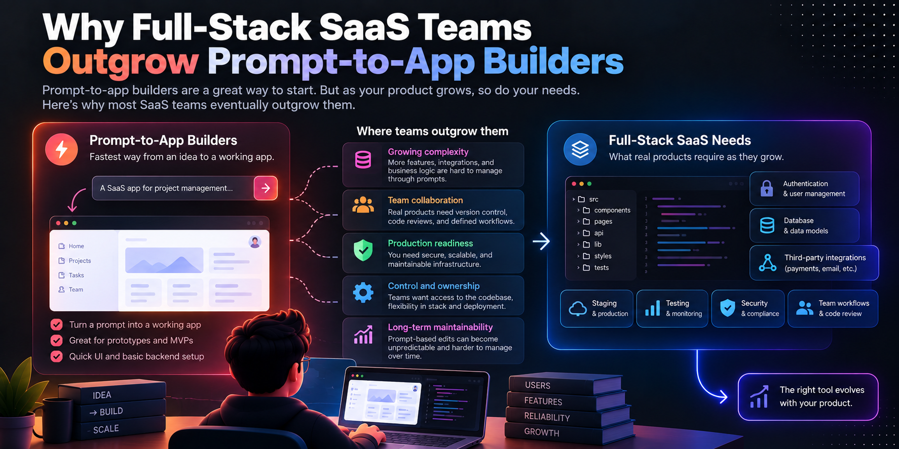 Why Full-Stack SaaS Teams Outgrow Prompt-to-App Builders