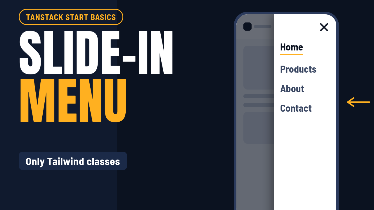 Build a Slide-In Mobile Menu in TanStack Start with Tailwind v4