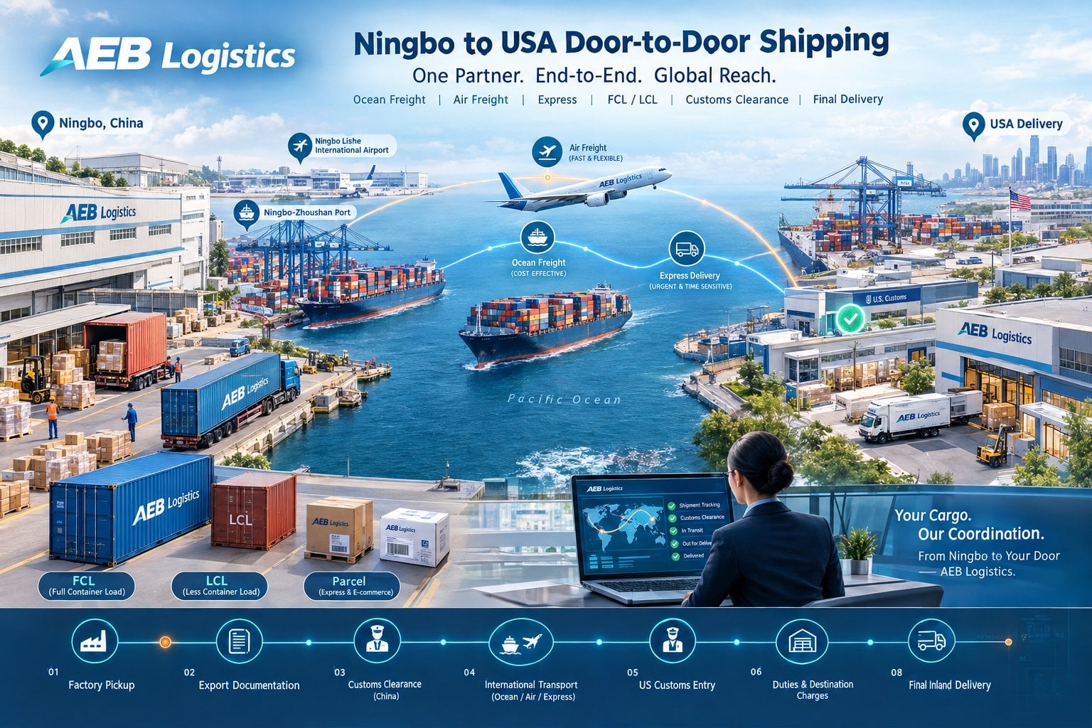 Ningbo to USA Door-to-Door Shipping With AEB Logistics