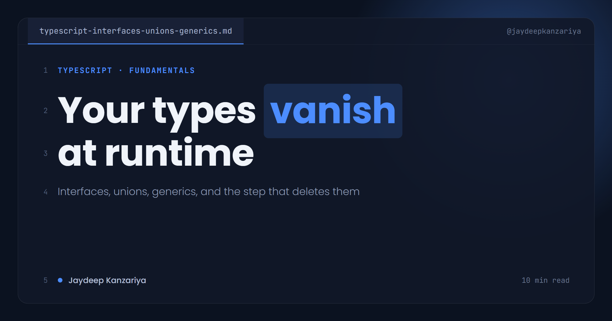 Types are a design tool: interfaces, unions, and generics in practice