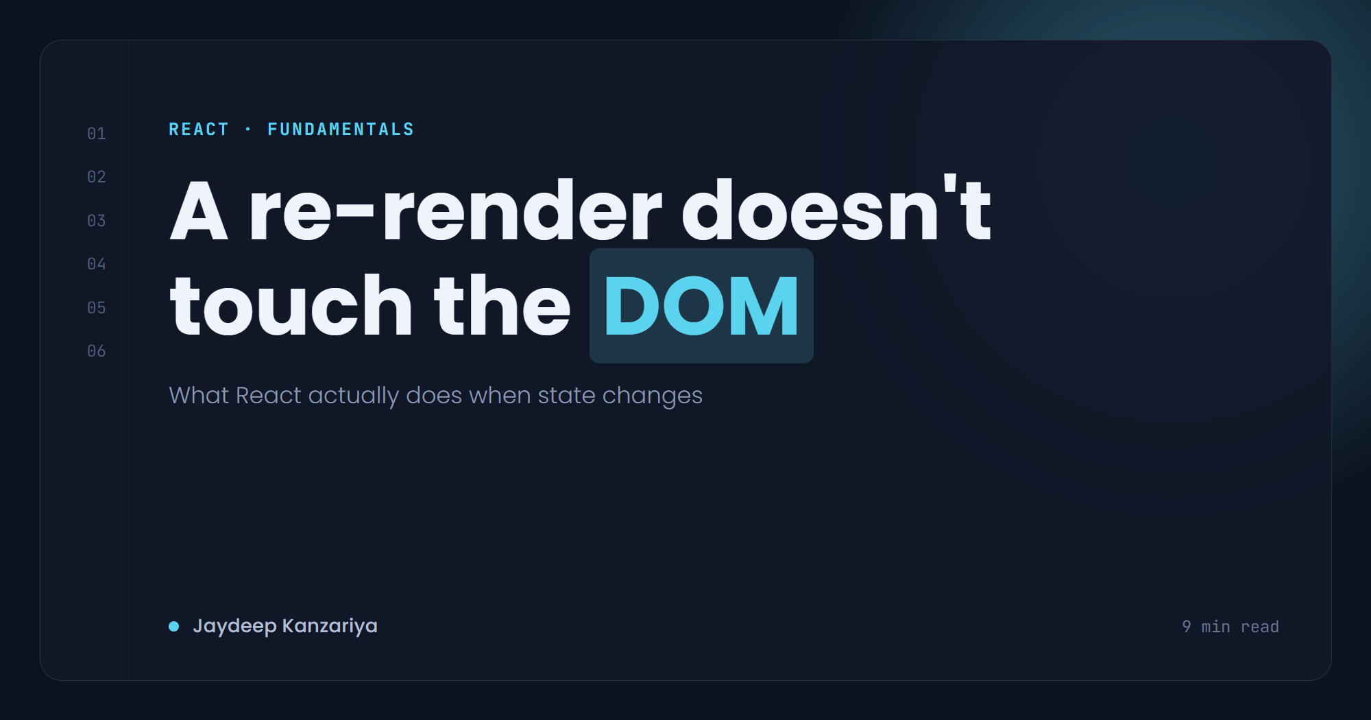 A React re-render doesn't touch the DOM — here's what it does