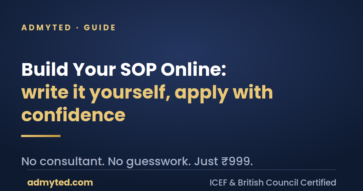 "SOP - Builder" App: Write an Admissions-Ready SOP Yourself in just few minutes