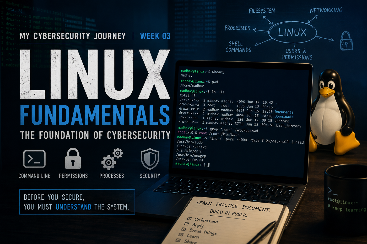Linux Taught Me That Security Is Really About Boundaries — Week 03: Linux Fundamentals
